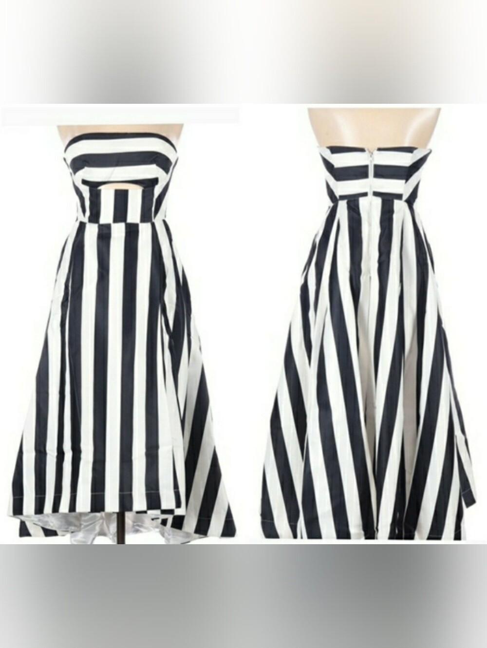 L'atiste Black/White Stripe Dress Size M